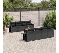 Brokky Set de sofás de jardín 8 Piezas y Cojines Muebles Jardin Sofas Exteriores de Jardin sillones Jardin Exterior ratán sintético Negro / 3224480