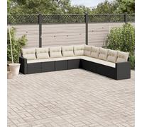 Brokky Set de sofás de jardín 8 Piezas y Cojines Muebles Jardin Sofas Exteriores de Jardin sillones Jardin Exterior ratán sintético Negro / 3219076