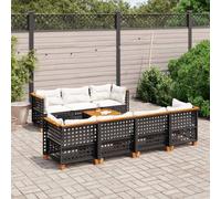 Brokky Set de sofás de jardín 8 Piezas y Cojines Muebles Jardin Sofas Exteriores de Jardin sillones Jardin Exterior ratán sintético Negro / 3261752