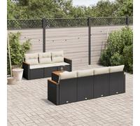 Brokky Set de sofás de jardín 8 Piezas y Cojines Muebles Jardin Sofas Exteriores de Jardin sillones Jardin Exterior ratán sintético Negro / 3225804
