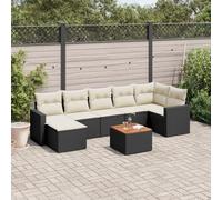 Brokky Set de sofás de jardín 8 Piezas y Cojines Sofa Exterior terraza Conjunto Jardin Exterior Sofa Jardin Exterior ratán sintético Negro / 3224229
