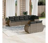 Brokky Set de sofás de jardín 8 pzas y Cojines Muebles Jardin Sofas Exteriores de Jardin sillones Jardin Exterior ratán sintético Gris / 3221619