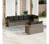Brokky Set de sofás de jardín 8 pzas y Cojines Muebles Jardin Sofas Exteriores de Jardin sillones Jardin Exterior ratán sintético Gris / 3226151