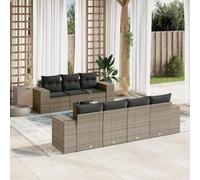 Brokky Set de sofás de jardín 8 pzas y Cojines Sofas Exteriores de terraza Conjunto Jardin Exterior Sofa Jardin Exterior ratán sintético Gris / 3254667