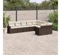 Brokky Set de sofás de jardín 9 pzas y Cojines Muebles Jardin Sofas Exteriores de Jardin Sofa de Jardin Exterior ratán sintético marrón / 3251780