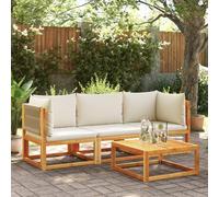 Brokky Set de sofás de jardín con Cojines Muebles Jardin Sofas Exteriores de Jardin Sofa de Jardin Exterior 3 pzas Madera Maciza Acacia / 3278854