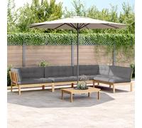 Brokky Set de sofás de palets de jardín y Cojines 5 pzas Sofas Exteriores de terraza Conjunto Jardin Exterior Sofa Jardin Exterior Madera Acacia / 3209386