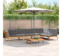 Brokky Set de sofás de palets de jardín y Cojines 5 pzas Sofas Exteriores de terraza Conjunto Jardin Exterior Sofa Jardin Exterior Madera Acacia / 3209512