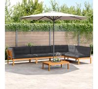 Brokky Set de sofás de palets de jardín y Cojines Muebles Jardin Sofas Exteriores de Jardin Sofa de Jardin Exterior 5 pzas Madera Acacia / 3209511