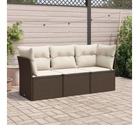 Brokky Set sofás de jardín 3 Piezas y Cojines Muebles Jardin Sofas Exteriores de Jardin Sofa de Jardin Exterior ratán sintético marrón / 3249052