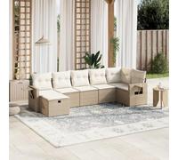 Brokky Set sofás de jardín 7 Piezas y Cojines Garden Furniture Conjunto Jardin Exterior Sofa Jardin Exterior ratán sintético Beige / 3263814