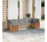 Brokky Set sofás de jardín 7 Piezas y Cojines Muebles Jardin Sofas Exteriores de Jardin Sofa de Jardin Exterior ratán sintético Beige / 3260351