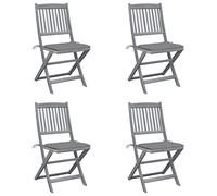 Brokky Sillas de jardín Plegables 4 uds Cojines Silla Plegable Camping sillas Jardin Exterior sillas Plegables Jardin Madera Maciza Acacia / 3064564