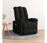 Brokky Sillón de Masaje eléctrico Tela Negro Sillones Reclinables Sillon Relax Reclinable Electrico