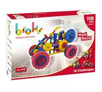 Broks Mad Race - Juego de construcción con 118 Piezas encajables incluidos Engranajes niños y niñas de 4 a 9 años