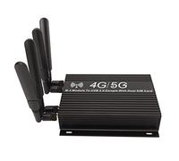 BROLEO Adaptador de Módulo M.2 4G 5G a USB 3.0, Adaptador NGFF M.2 a USB 3.0, Ranura para Tarjeta SIM Dual, Ventilador de Refrigeración, Antena de Alta Ganancia para Escritorio
