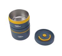 BROLEO Bento Box, Contenedor de Almuerzo Redondo con Empotrado de Acero Inoxidable para Oficina (Caja fuerte para 2 microondas.)