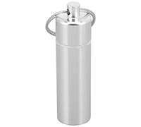 BROLEO Caja de Pastillas de Aluminio, Caja de Pastillas con Llavero Portátil para Vitamina E para Pastillas para Aceite de Hígado de Bacalao para Cápsulas