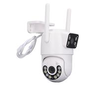 BROLEO Cámara de Seguridad Al Aire Libre, Cámara de Vigilancia Teléfono Alarma Empuje Doble Lente Visión Nocturna para el Hogar (Enchufe de la UE)