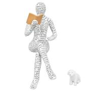 BROLEO Estatua de Mujer Pensante, Fácil de Cuidar para Leer, Figura de Mujer, Decoración de Pasta de Resina, Mano de Obra Fina para Oficina (W310-11)