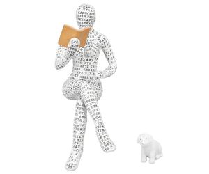 BROLEO Estatua de Mujer Pensante, Fácil de Cuidar para Leer, Figura de Mujer, Decoración de Pasta de Resina, Mano de Obra Fina para Oficina (W310-11)