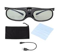 BROLEO Gafas 3D, Gafas de Visión 3D Batería Recargable Transmitancia de Luz 1080P Alta Definición Uso Simple para Cine en Casa (Negro)