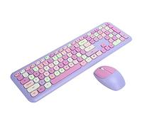 BROLEO Juego de ratón y teclado inalámbrico para ordenador (666 juego inalámbrico mixto morado)