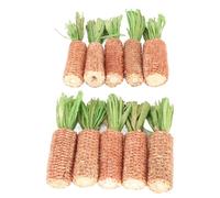 BROLEO Juguete de Mazorca de Maíz para Hámster, 10 Piezas de Juguete Interactivo de Mazorca de Maíz de Conejo en Forma de Molienda de Dientes de Zanahoria para Loro (Green)