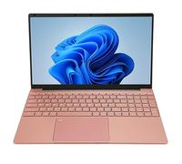 BROLEO Laptop, Pink 15.6 Pulgadas HD Laptop 100-240V Lector de Huellas Dactilares 2.4G 5G WiFi 4 Core CPU 7000mAh para Estudio (32+2TB Enchufe de la UE)