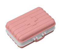 BROLEO Porta medicamentos, caja de medicina con cierre hermético, diseño de equipaje de plástico para viajes (rosa)