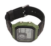 BROLEO Reloj Deportivo Digital, Espejo de Resina Acrílica, Reloj para Exteriores WR30M, Correa de Lona Impermeable, Reloj Despertador con Segundo Cronógrafo para Hombres para Uso Diario