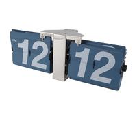 BROLEO Reloj Digital Abatible hacia Abajo, Reloj Mecánico Automático Vintage para Oficina (Soporte Plateado y Tapa Azul.)