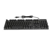 BROLEO Teclado de Computadora, Teclado para Juegos con Cable de 104 Teclas para Escritorio (Punk Negro)