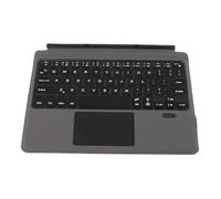 BROLEO Teclado Inalámbrico, Cuero de PU ABS Escritura Silenciosa Fácil Conexión Teclado Inalámbrico Panel Táctil Sensible Negro para Tableta Go 1 2 3 (con retroiluminación Colorida