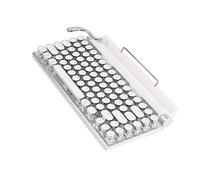 BROLEO Teclado Mecánico, 83 Teclas Compatibles con 3 Dispositivos FN Master Máquina de Escribir Teclado Mecánico Capacidad de 2000mA para Teléfono Móvil (White)