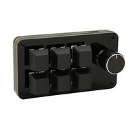 BROLEO Teclado mecánico macro, intercambiable en caliente, 6 teclas, 1 perilla, teclado de programación macro, respuesta rápida para oficina para música
