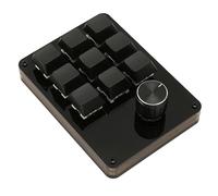 BROLEO Teclado mecánico para juegos, acrílico personalizado, separación de línea dominante 9 teclas, 1 perilla para medios para oficina
