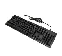 BROLEO Teclado para Juegos, 104 Teclas, Cable de 4,9 Pies, Teclado con Cable, Conexión USB para Ordenador Portátil de Escritorio (Interruptor Verde (Teclas Negras))