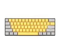 BROLEO Teclado para Juegos 60%, Miniteclado Compacto para Juegos Plug and Play de Tamaño Pequeño con Retroiluminación LED para OS X (Interruptor Azul de Superficie Amarillo grisáceo)
