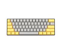 BROLEO Teclado para Juegos 60%, Miniteclado Compacto para Juegos Plug and Play de Tamaño Pequeño con Retroiluminación LED para OS X (Interruptor Rojo de Superficie Gris Amarillo)