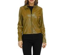 BrOleo Traje Blazer para Mujer Chaqueta De Cuero Sintético Chaqueta con Cremallera Frontal Top Camisas Motociclistas Blazer Holgado con Mangas Largas Chaqueta Recortada Informal Blazers AB