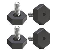 BroLuka 4 piezas patas de mueble ajustables roscadas M8 x 25 mm, boquillas de nivelación hexagonales con base antideslizante, para silla, mesa, sofá, armario, lavadora, color negro