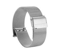 BroLuka Mesh Watch Band Quick Release Metal Watch Correa ajustable Fold Clasp Reemplazo Bands, 12mm, Metal, No es una piedra preciosa