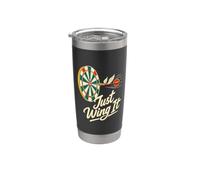 Broma de dardos voladores de Just Wing It Darts League Vaso térmico de acero inoxidable de doble pared