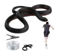 Broma de serpiente falsa, broma de serpiente de silicona con clip de cuerda, kit de mordaza de golf de silicona con clip de cuerda, chistes divertidos para Halloween, día de los tontos y cumpleaños