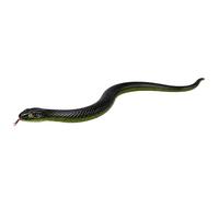 Broma de serpiente falsa, realista de goma para asustar a los pájaros y bromas | Tamaño real, 178 g, color cian | para patio, porche, jardín, Halloween, broma práctica de los tontos