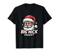 Broma Divertida de Big Nick Energy para la Fiesta de Navidad de Papá Noel Camiseta gráfica económica, Hombre, Negro, M