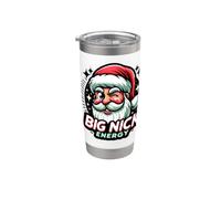 Broma divertida de Big Nick Energy para la fiesta de Navidad de Papá Noel Vaso térmico de acero inoxidable de doble pared