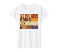 Broma Divertida de cumpleaños de Retro I'm Joe Doing Joe Things Camiseta gráfica económica, Mujer, Blanco, XS