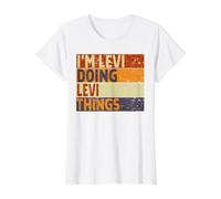 Broma Divertida de cumpleaños de Retro I'm Levi Doing Levi Things Camiseta gráfica económica, Mujer, Blanco, S